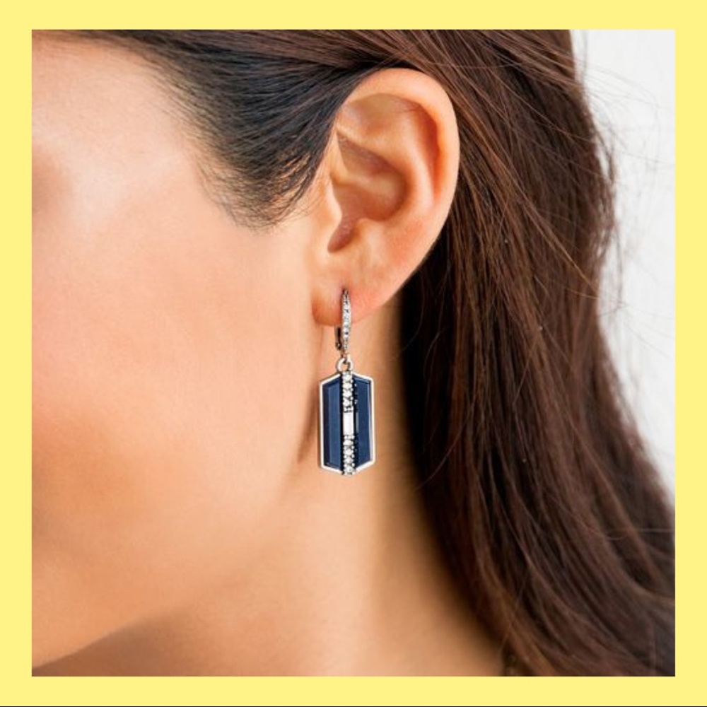 Art-Deco Dark Blue Earrings